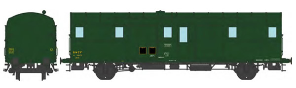 REE Modeles VB-328 - French SNCF OCEM 32 Luggage Van, 306 green, without headlight, South-East SNCF N°58678 Era III-IV